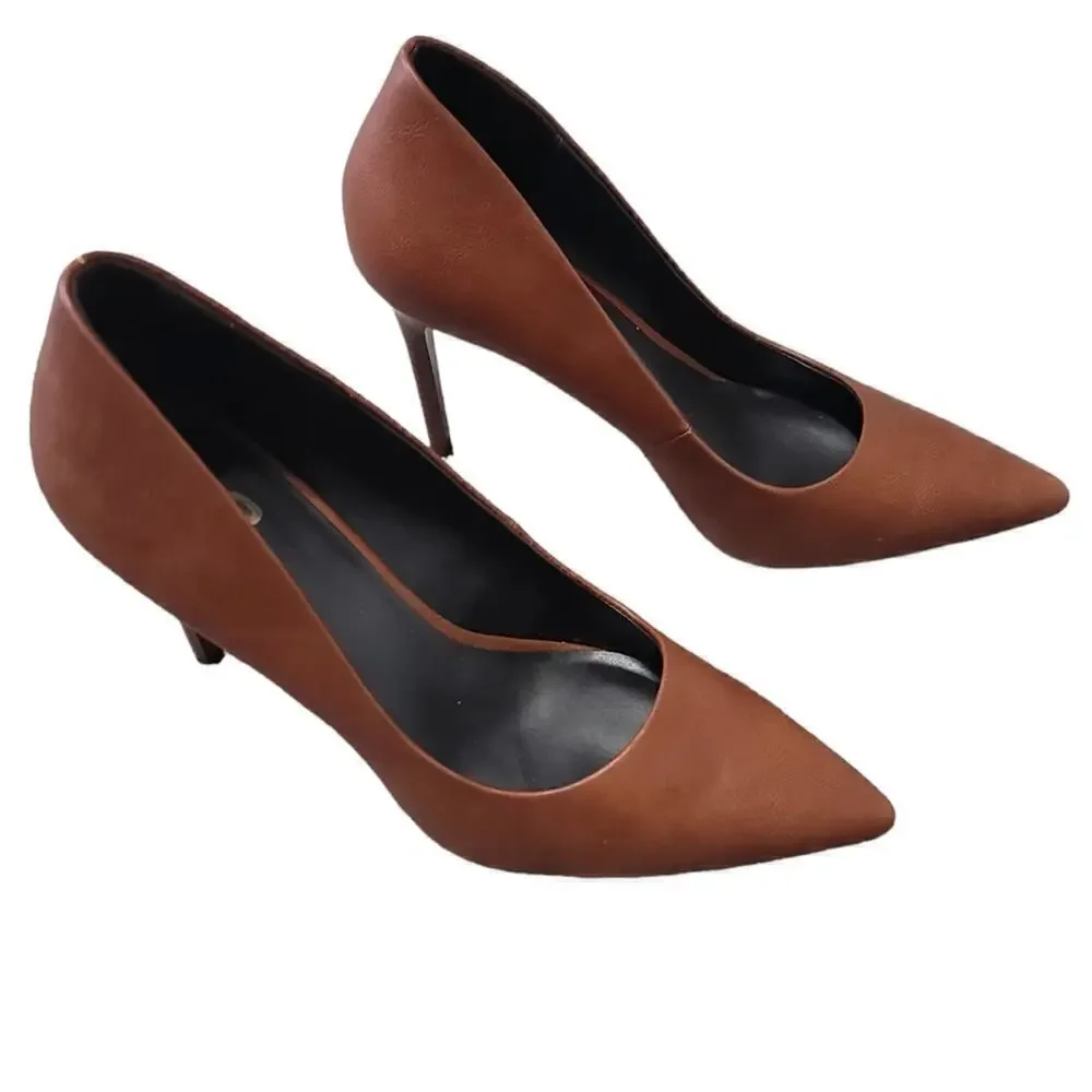 Mix No. 6 Women's Brown Pointed-Toe Pumps Sz 10M